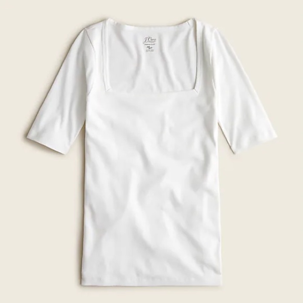 NWT White Elbow Sleeve Square Neck J. Crew shirt